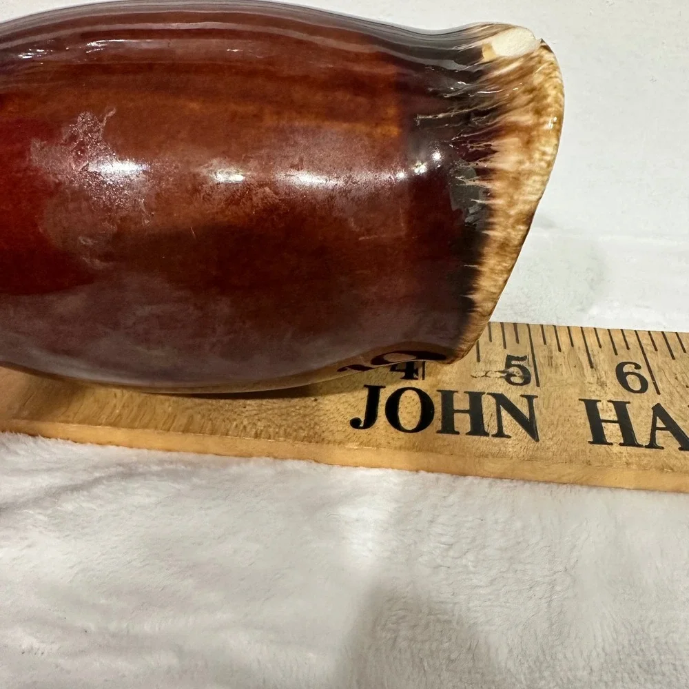 Hull Pottery Mirror Brown Drip Glaze Pitcher Creamer USA Oven‎ Proof Vintage